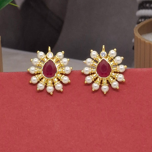 Traditional Moti Gold Studs