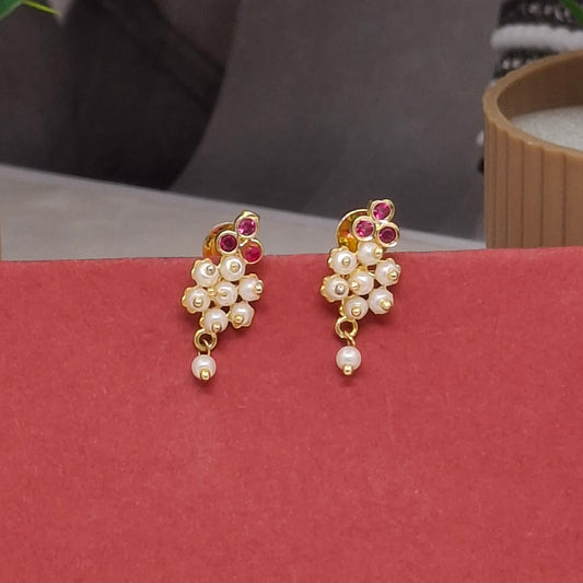 Traditional Moti Gold Drop Earrings