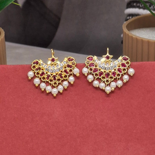 Traditional Moti Gold Drop Earrings