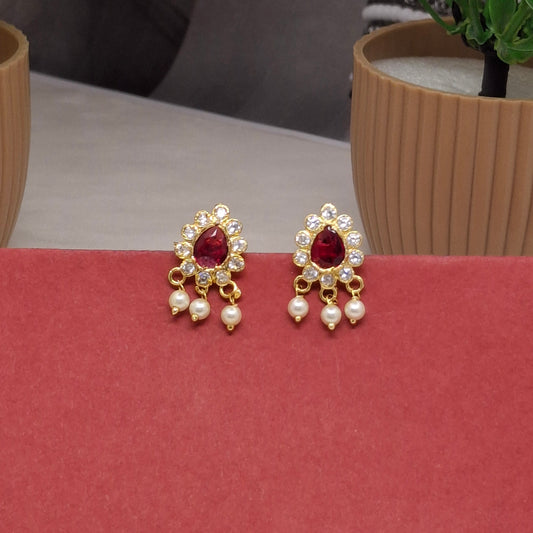 Traditional Moti Gold Drop Earrings
