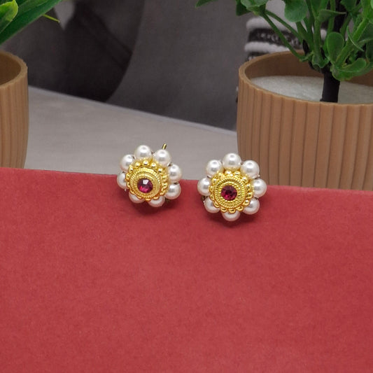 Traditional Moti Gold Studs
