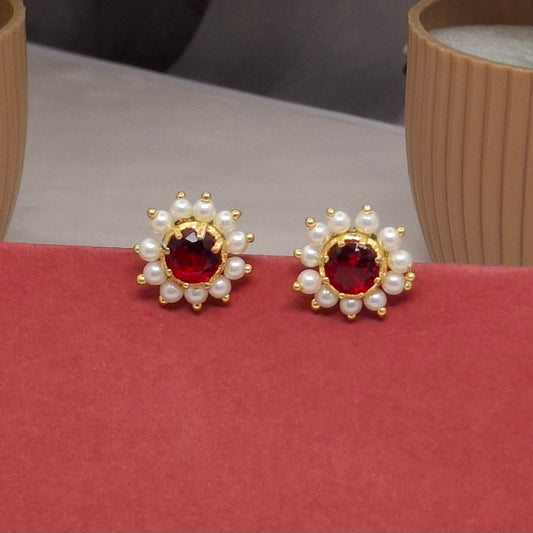 Traditional Moti Gold Studs