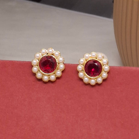 Traditional Moti Gold Studs