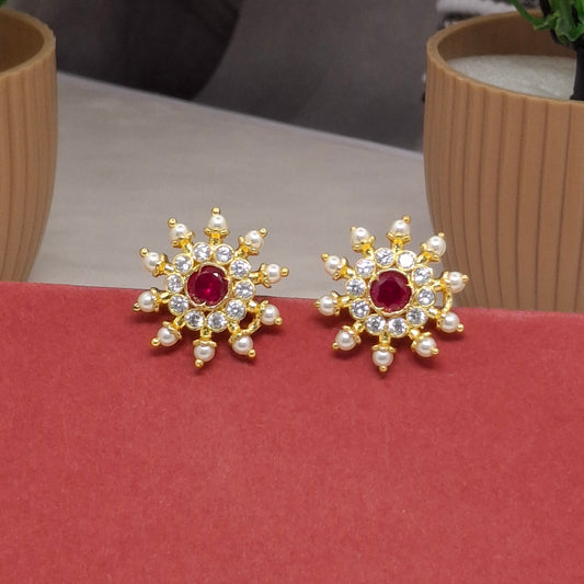 Traditional Moti Gold Studs