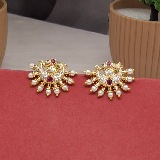 Traditional Moti Gold Studs