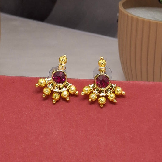 Traditional Moti Gold Studs