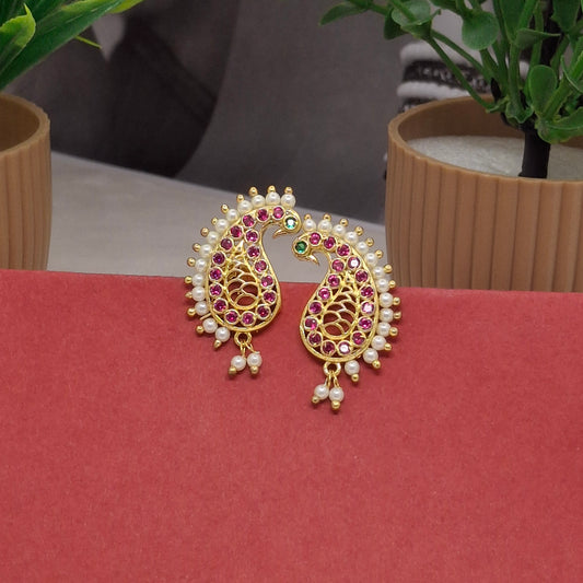 Traditional Moti Gold Drop Earrings