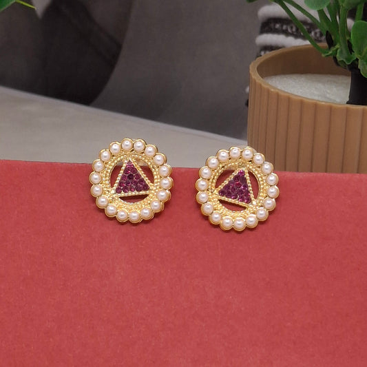 Traditional Moti Gold Studs
