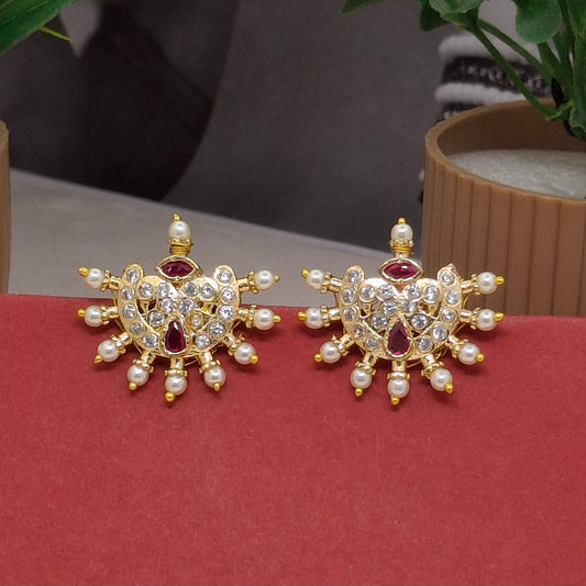 Traditional Moti Gold Earrings