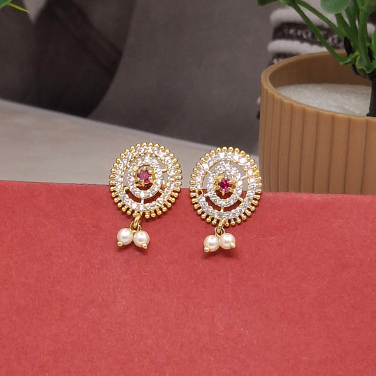 Traditional Moti Gold Drop Earrings