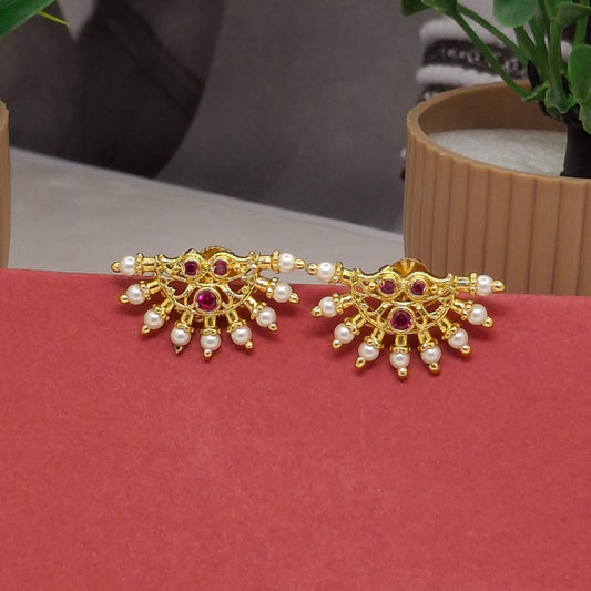 Traditional Moti Gold Studs
