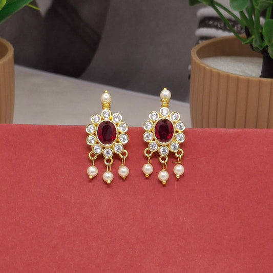 Traditional Moti Gold Drop Earrings
