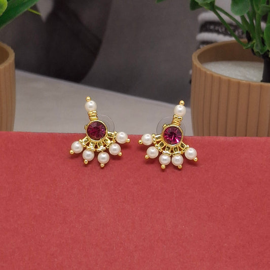 Traditional Moti Gold Studs