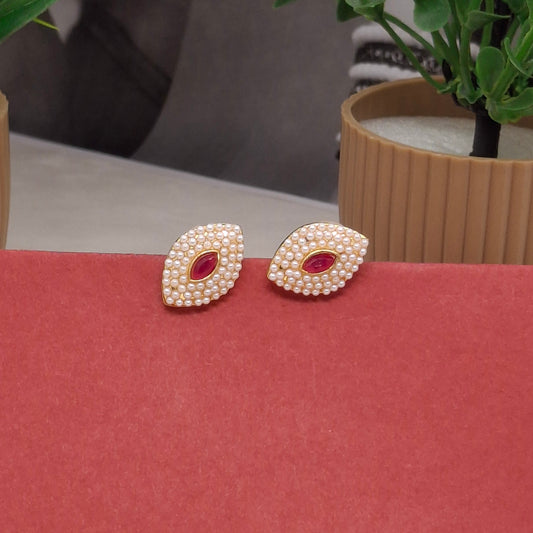 Traditional Moti Gold Studs