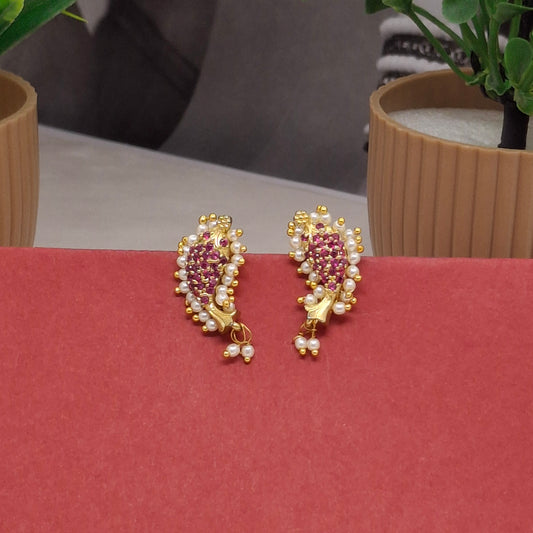 Traditional Moti Gold Drop Earrings