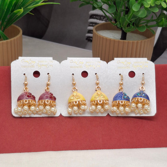 (Pack of 3) Royal Meenakari Danglers