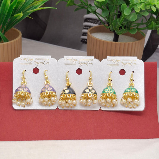 (Pack of 3) Royal Meenakari Danglers