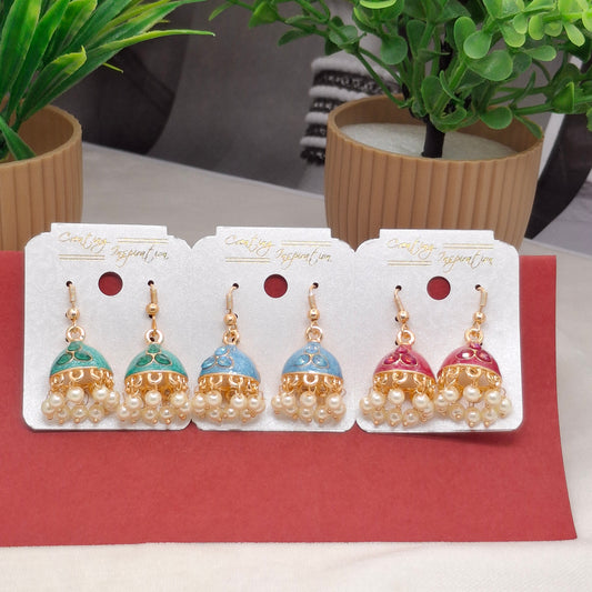 (Pack of 3) Royal Meenakari Danglers