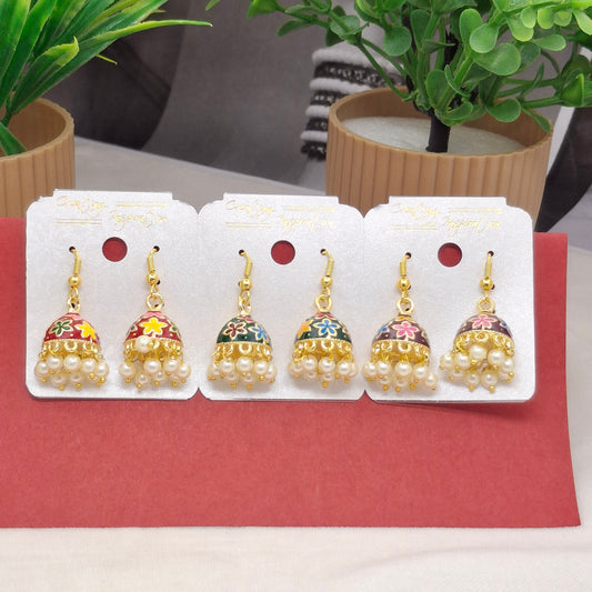 (Pack of 3) Royal Meenakari Danglers
