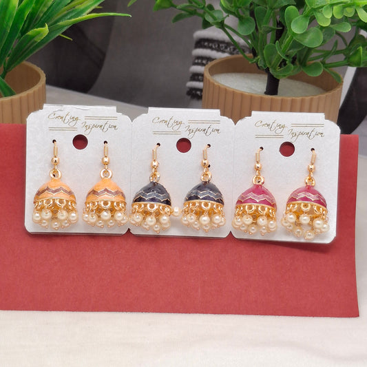 (Pack of 3) Royal Meenakari Danglers