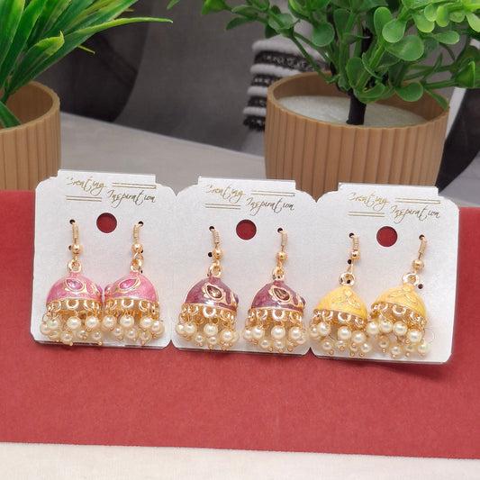 (Pack of 3) Royal Meenakari Danglers