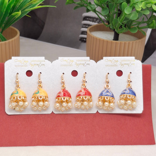 (Pack of 3) Royal Meenakari Danglers