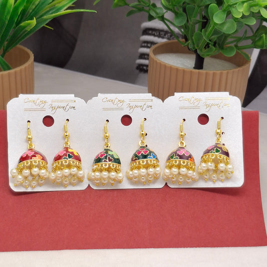 (Pack of 3) Royal Meenakari Danglers