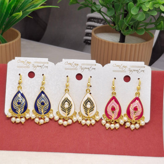 (Pack of 3) Royal Meenakari Danglers