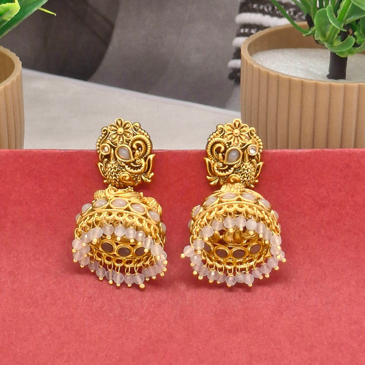 Tradiitonal Matte Finish Festive Jhumkas