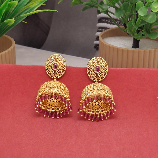 Tradiitonal Matte Finish Festive Jhumkas