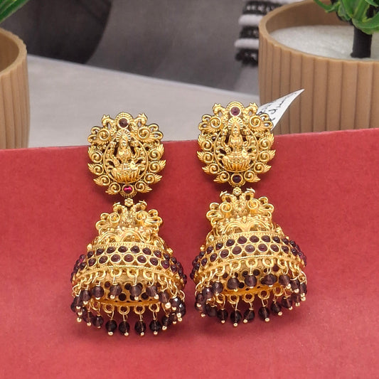 Traditional Temple/ Matte Finish Festive Jhumkas