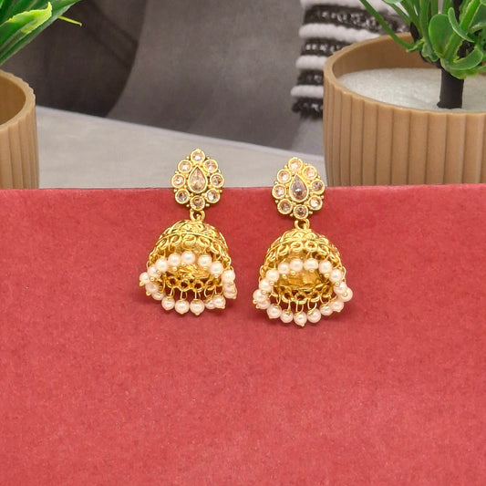 Lightweight Traditional Matte Finish Festive Jhumka