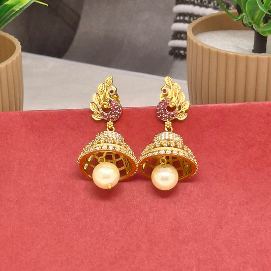 Traditional Gold Finish Festive Jhumkas