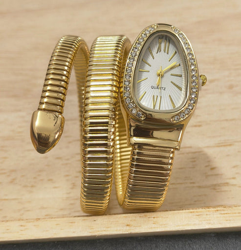 Anti Tarnish Watch Serpenti Snake Wrap 18K Gold Plated