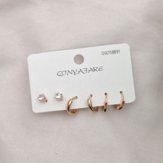 (Pack of 3) Studs + Hoops Trio Set