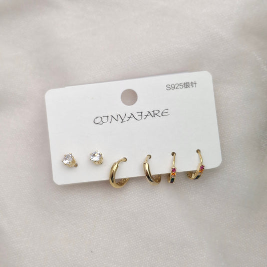(Pack of 3) Studs + Hoops Trio Set