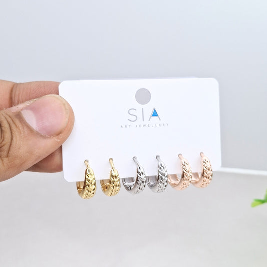 Textured Hoops Set