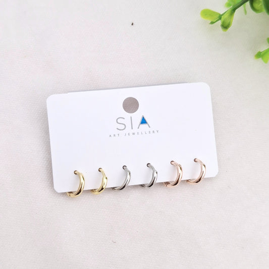 Plain Small Bali Hoops Set