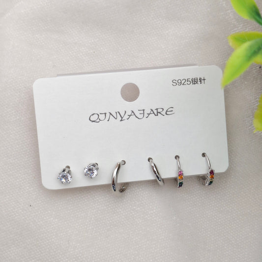 Silver Hoops Set