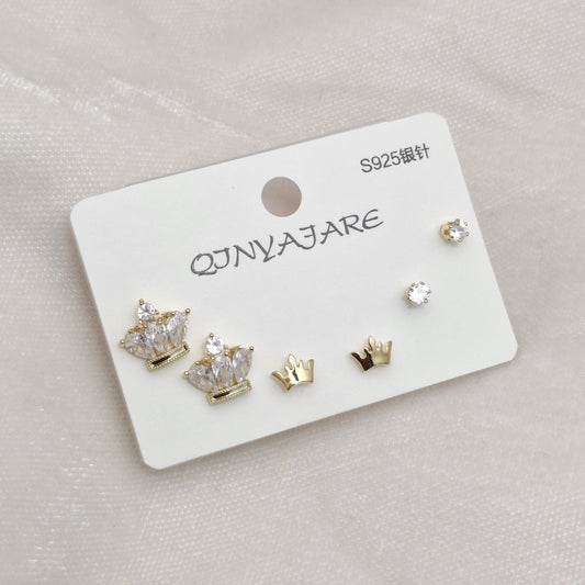 Fancy Gold Studs Set