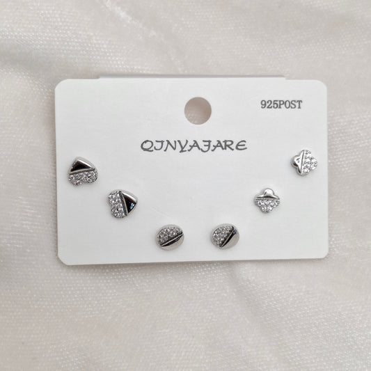 Fancy Silver Studs Set