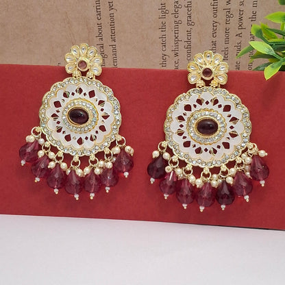 (Pack of 12) Kundan Chandbali Earrings