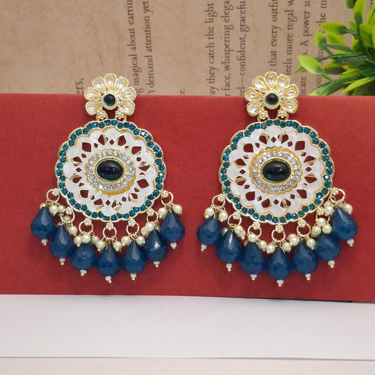 (Pack of 12) Kundan Chandbali Earrings