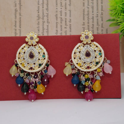 (Pack of 12) Kundan Chandbali Earrings