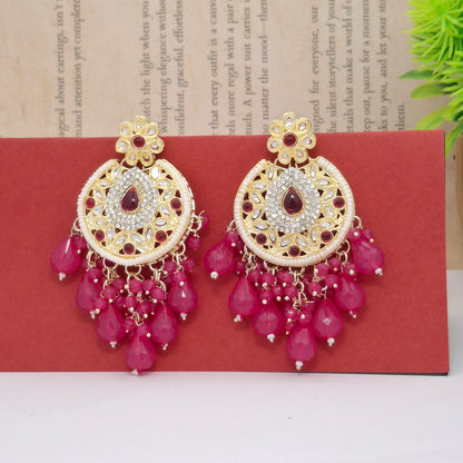 (Pack of 12) Kundan Chandbali Earrings