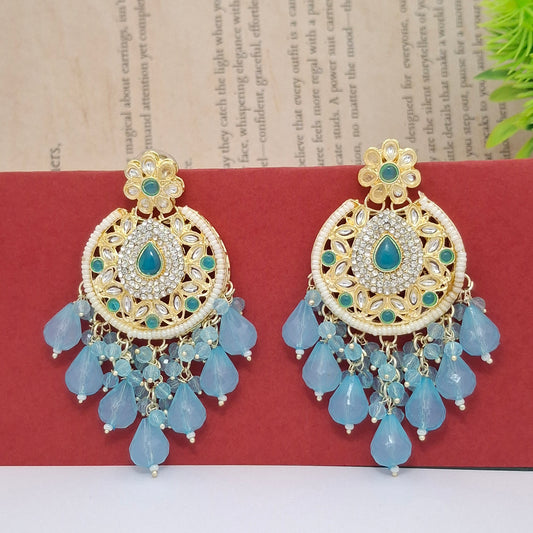 (Pack of 12) Kundan Chandbali Earrings