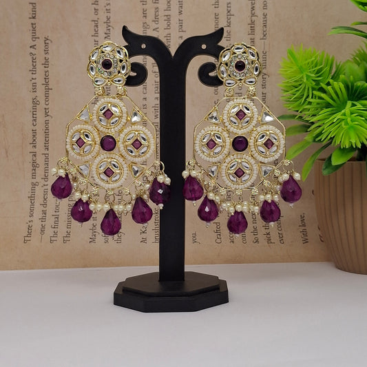(Pack of 3) Kundan Chandbali Earrings
