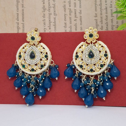 (Pack of 12) Kundan Chandbali Earrings