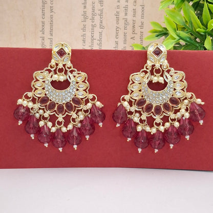 (Pack of 8) Kundan Chandbali Earrings