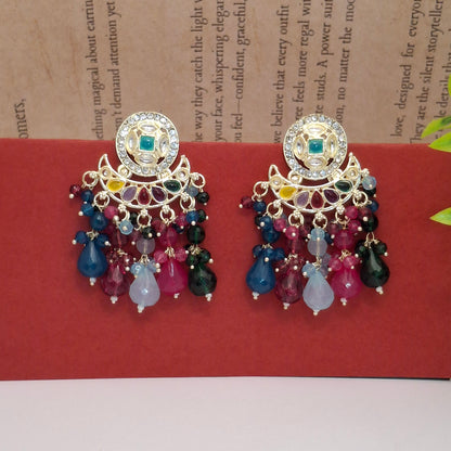 (Pack of 12) Kundan Chandbali Earrings